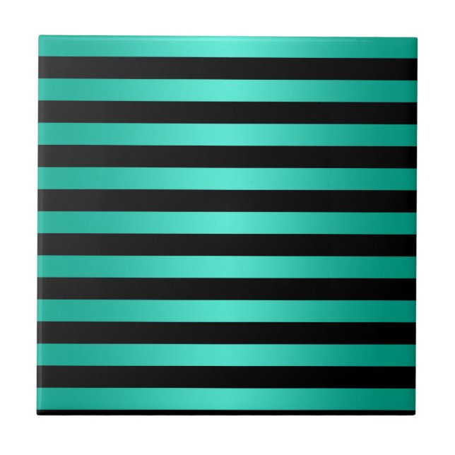 Listras de Turquesa Menta e Preto (Frente)