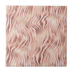 Listras de Zebra Animal Rosa Brilhante Dourado Bro