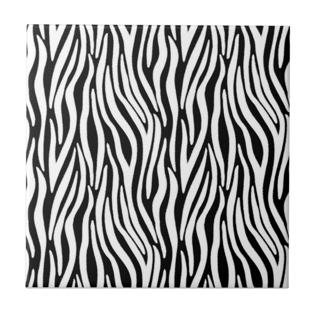 Listras de Zebra em Efeito de Pelo Preto e Branco (Frente)