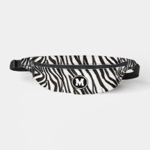 Listras de Zebra Preta e Branca Modernas com Monog