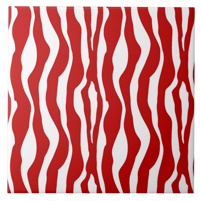 Listras de zebra - Vermelho Profundo e Branco (Frente)