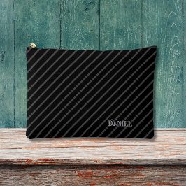 Listras diagonais e nome personalizado em preto