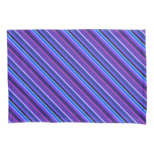 Listras diagonais em azul e roxo