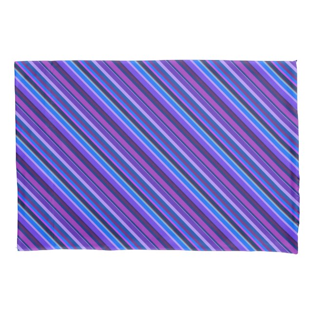 Listras diagonais em azul e roxo (Frente)