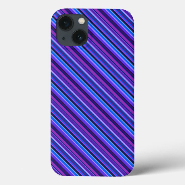 Listras diagonais em azul e roxo Case-Mate iPho (Verso)