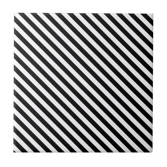 Listras diagonais pretas e brancas (Frente)