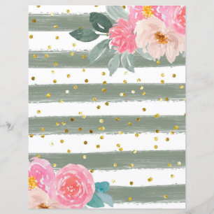 Listras/Dourado Papel para Bloco de Confetti