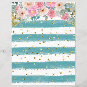 Listras/Dourado Papel para Bloco de Confetti