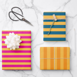 Listras Elegantes Amarelo Quente, Rosa, Azul e Lar