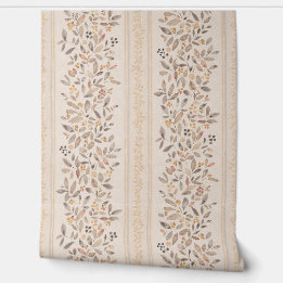 Listras florais de aquarelas castanhas quentes