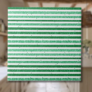 Listras Horizontais de Brilho Verde Branco da Natu