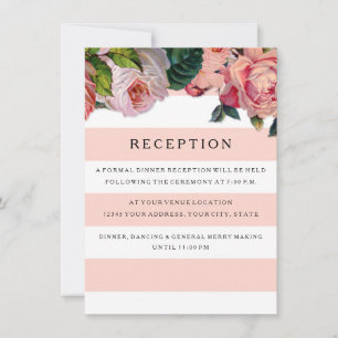 Listras largas em chic MODERN com Rosas, Convite d