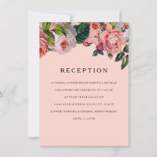 Listras largas em chic MODERN com Rosas, Convite d