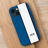Listras Minimalistas Modernas Monogramadas Azul Te