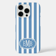 Listras Monogramadas Azuis e Brancas