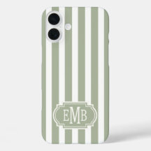 Listras Monogramadas em Verde Salvia e Branco
