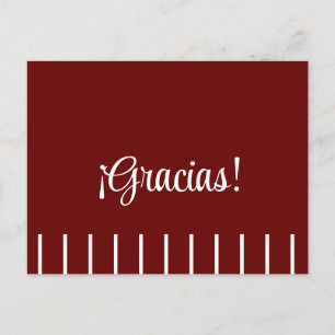 Listras no cartão postal espanhol de agradecimento