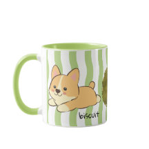 Listras Onduladas Verdes Caneca Foto Nome Café Cor