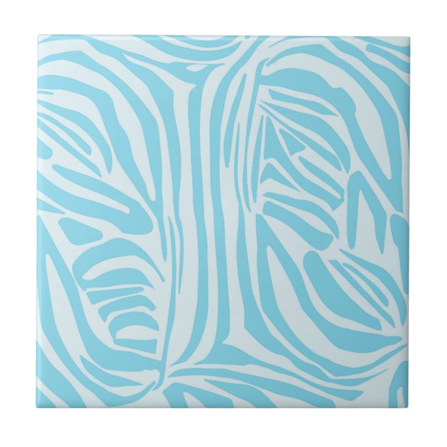 Listras Ousadas de Zebra Azul e Branco (Frente)