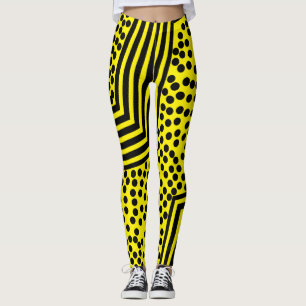 Listras Pontilhadas Funky Leggings Ousadas