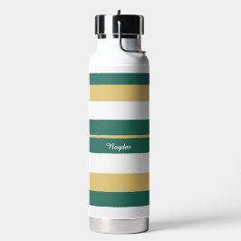 Listras Rítmicas Linhas Verde Dourado Branco