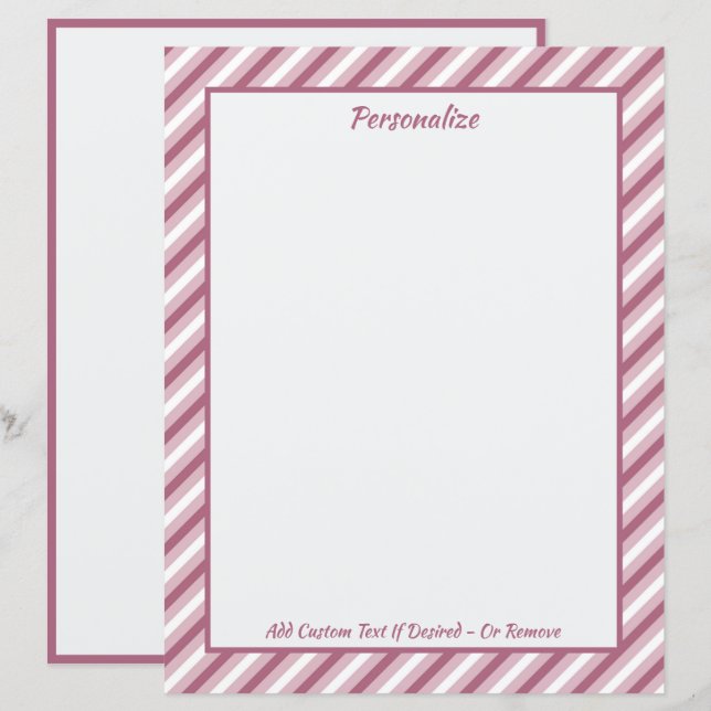 Listras Rosa Roxo Elegantes Personalizadas (Frente/Verso)