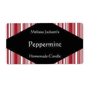 Listras vermelhas e brancas sabão ou etiqueta da
