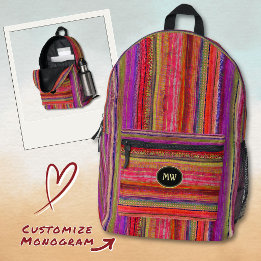 Listras Vermelhas Violeta Boho Vintage Monogramada