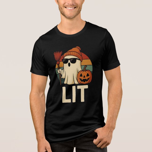 Lit Halloween Ghost T-Shirt (Frente)