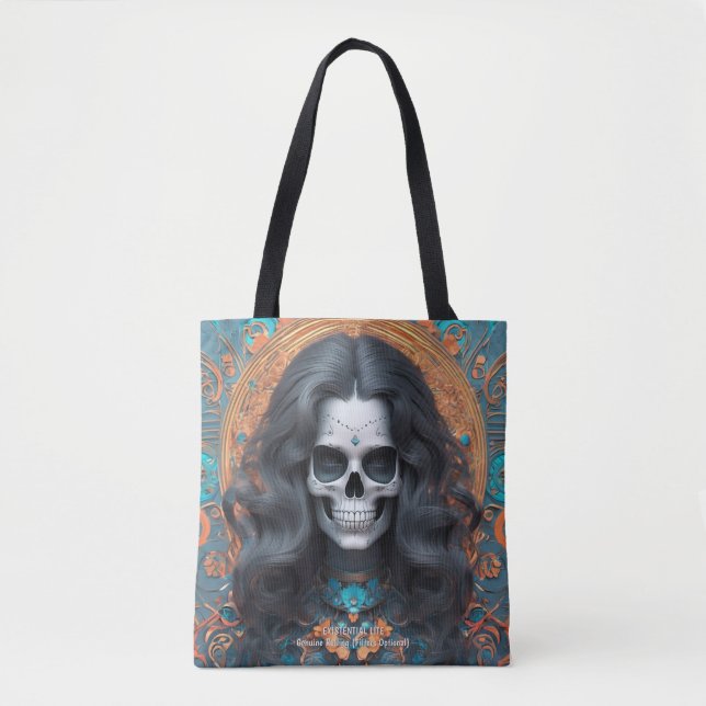LITE EXISTENCIAL Memento Mori Femme Bolsa do crâni (Frente)