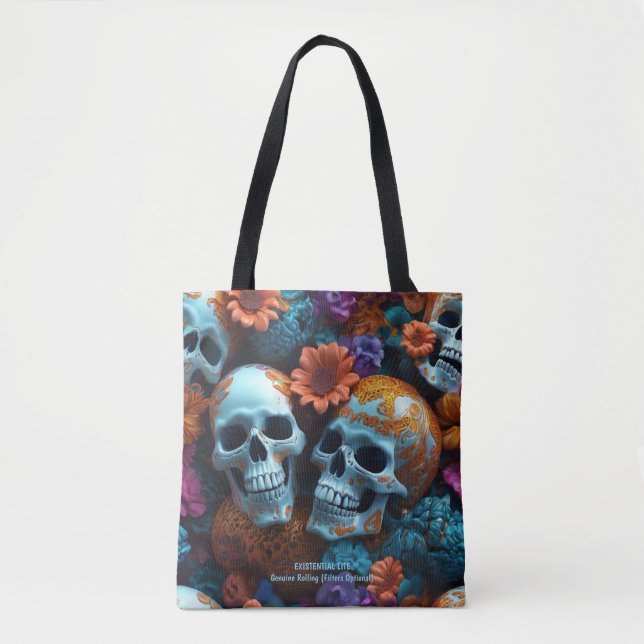 LITE EXISTENCIAL Memento Mori Lovers Skulls Bolsa (Frente)