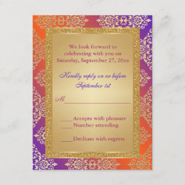 Lítima Dourada de FAUX Laranja Roxo, Placa RSVP Da