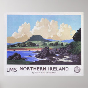 Litoral de Irlanda do Norte do poster das viagens