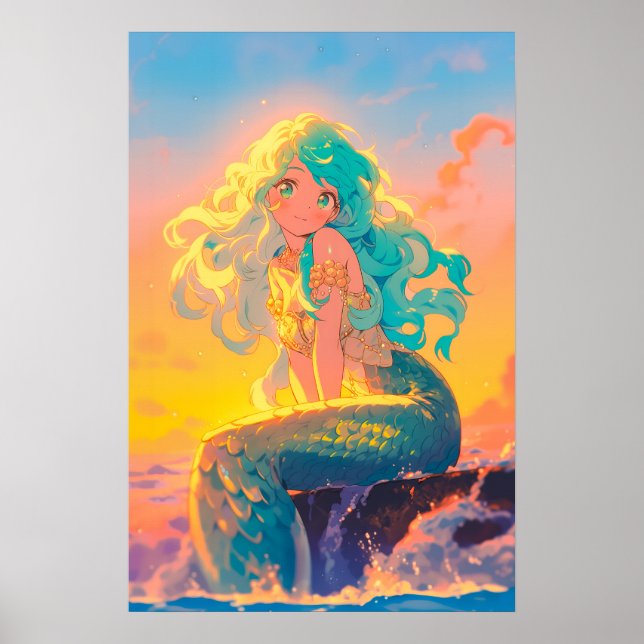 Litter Mermaid Art Poster (Frente)