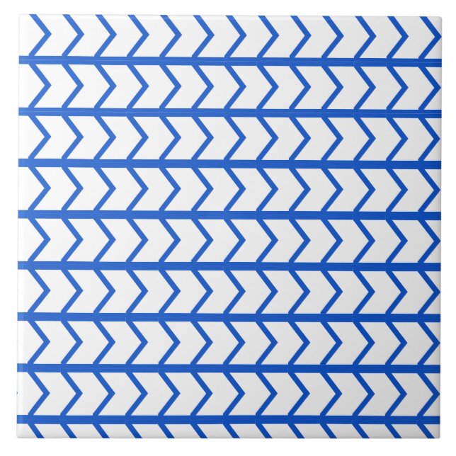 Little Art Deco Chevrons em Azulejo Azul (Frente)