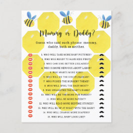Little Bee - jogo de chá de bebê mamãe ou papai