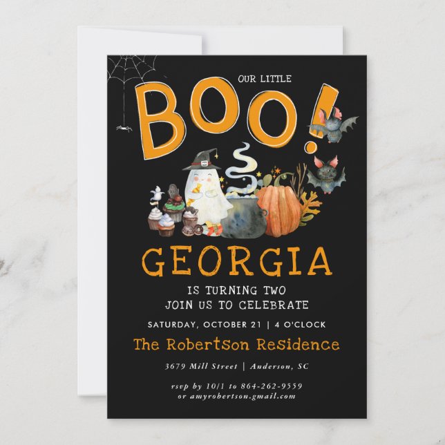 Little Boo | Festa de aniversário de Halloween fan (Frente)