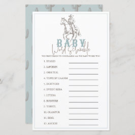 Little Cowboy Western Blue Baby Word Scramble