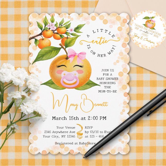 Little Cutie Baby Shower Baby Shower invitations (Criador carregado)
