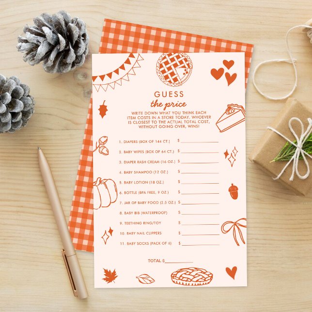 Little Cutie Pie Baby Shower Guess The Price Game (Criador carregado)