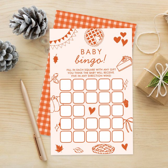 Little Cutie Pie Fall Baby Shower Bingo Game (Criador carregado)