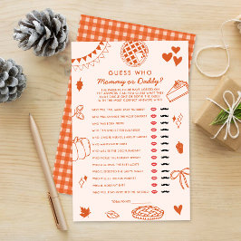 Little Cutie Pie Fall Baby Shower Guess Who Game