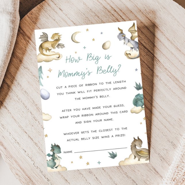 Little Dragon Baby Shower How Big is Game (Dragon Baby Shower Game)