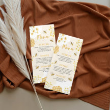 Little Honey Baby Shower 4x9 Menu Card