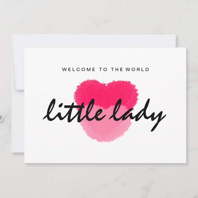 Little Lady New Baby Card (Frente)