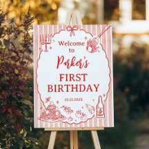 Little Meatball Birthday Welcome Sign