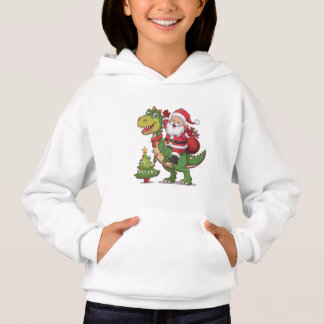 "Little Miss Natal Dinossauro Moletom com Capuz