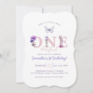 Little Miss ONEderful Pink Wildflower 1st Birthday