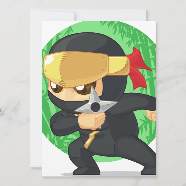 Little Ninja Holding Shuriken (Frente)