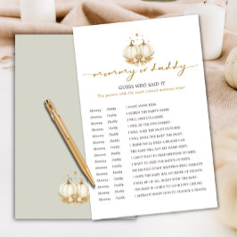 Little Pumpkins Twin Baby Shower Guess Who Game